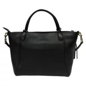 Gucci Shoulder Black G Bag Handbag Leather Interlocking SOHO